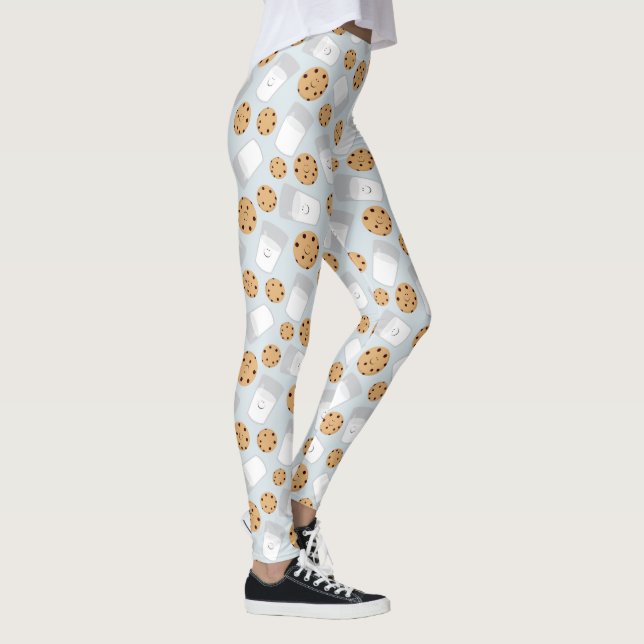 Leggings Lait heureux et biscuits bleu-clair (Droite)