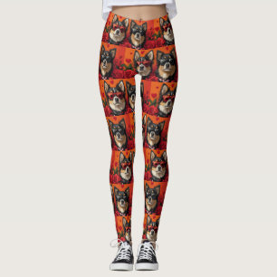 Leggings Lakeland finnois avec des roses de cœur pour la Sa