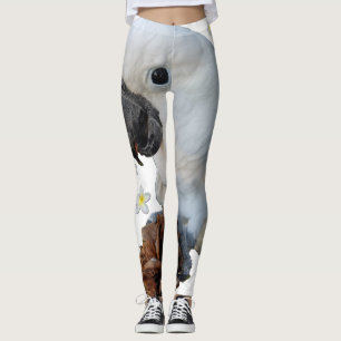 Leggings Lala le cacatoès avec le cône et le Plumeria de
