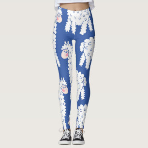 Leggings Lama alpaca, motif vintage