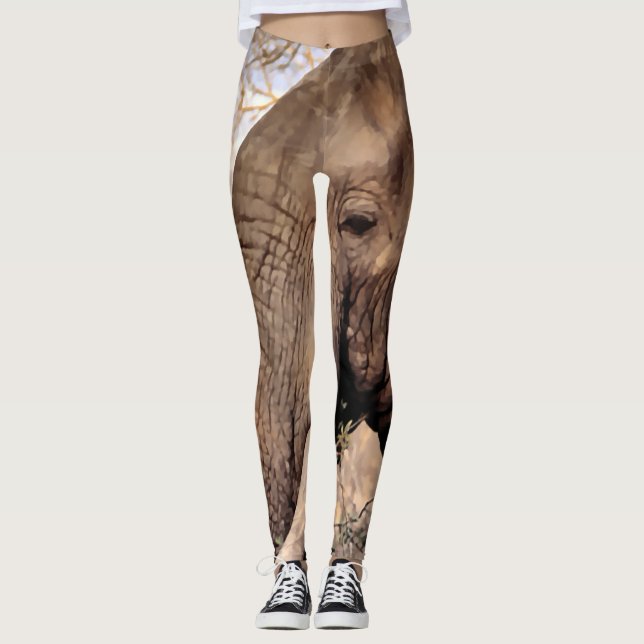 Leggings L'Amant éléphant de la faune (Devant)