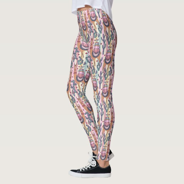 Leggings Lamas sur le motif de rayures (Gauche)