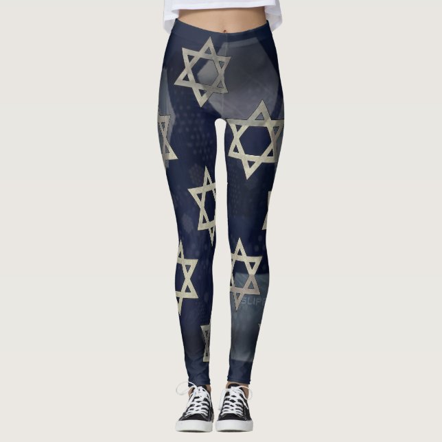 Leggings l'ambiance forte de Hanukkah de SlipperyJoe's étoi (Devant)