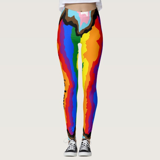 Leggings L'amour de la fierté progressiste est l'amour (Devant)