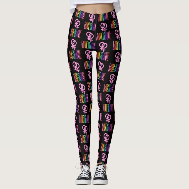 Leggings L'amour est amour Relation Lesbienne Venus Pride (Devant)