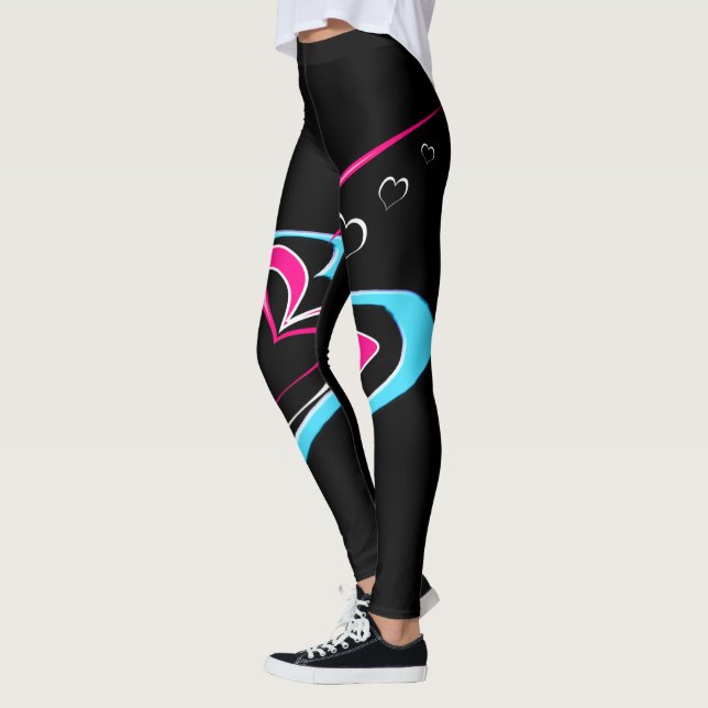 Leggings L'amour est une trace de coeurs (Gauche)