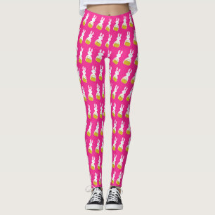 Leggings Lapin de Pâques avec panier Fuchsia Arrière - plan