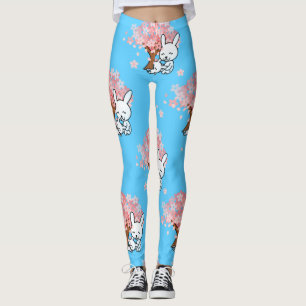 Leggings lapins floraux