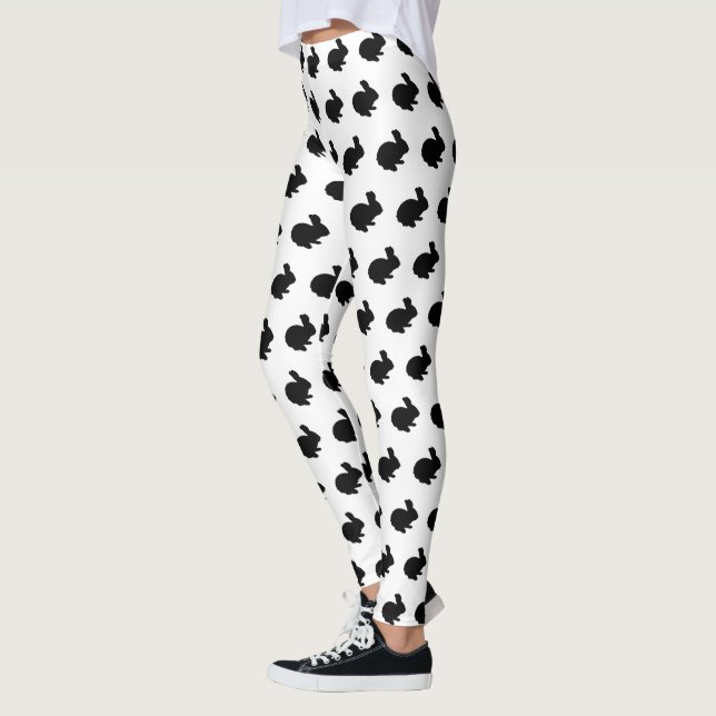 Leggings lapins lapins en silhouette noire (Gauche)