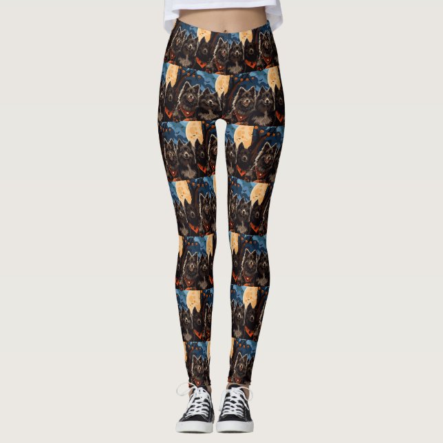 Leggings Lapphund finlandais Halloween Éffrayant (Devant)