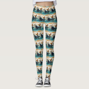 Leggings Lapphund Plage Finlandaise Plage Surf Peinture