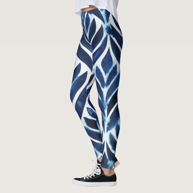Leggings L'aquarelle de cobalt couvre de tuiles IV (Gauche)