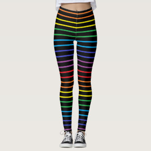 Leggings L'arc-en-ciel décrit barre le noir