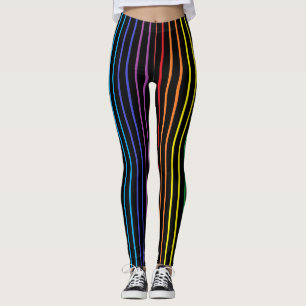 Leggings L'arc-en-ciel décrit par verticale barre le noir