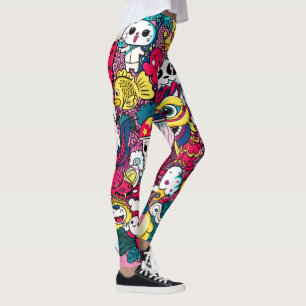 Leggings L'art doodle japonais