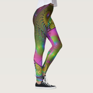 Leggings L'art fractal abstrait moderne et coloré lumineux