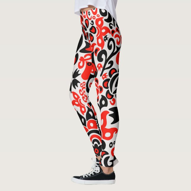 Leggings L'art populaire ukrainien motif floral abstact  (Gauche)