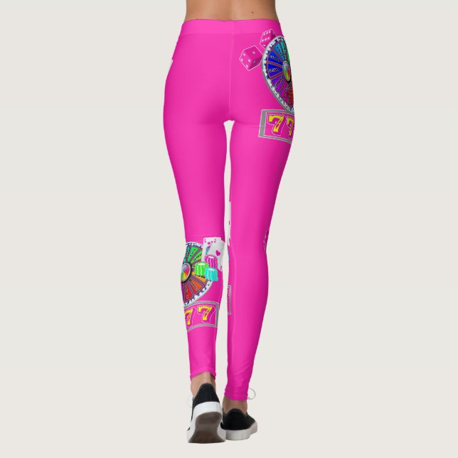 Leggings Las Vegas Casino Cartes Chips Dice 7's And Wheel (Dos)