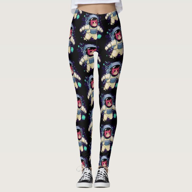 Leggings L'astronaute Chat coloré (Devant)