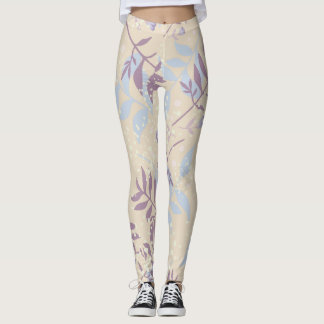Leggings Lavande Botanique | Élégante Fleur Pastel