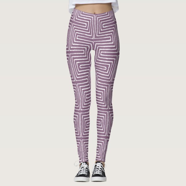 Leggings Lavande Purple et Maze Blanc Vêtements de Boue Afr (Devant)