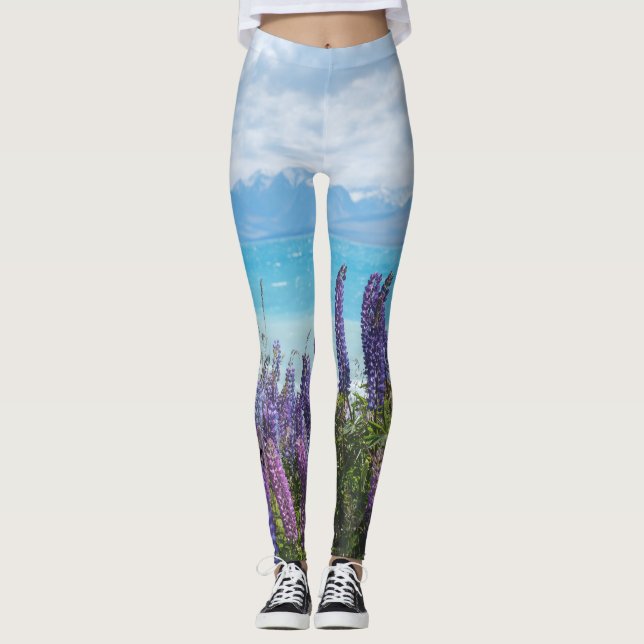 Leggings lavande sur le rivage du lac (Devant)