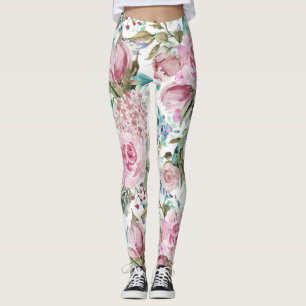 Leggings Lavande turquoise rose chic de pays vintage
