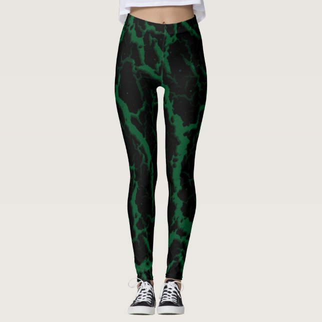 Leggings Lave de l'espace fissuré - Forêt (Devant)