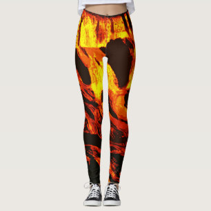 Leggings Lave rouge à flux chaud