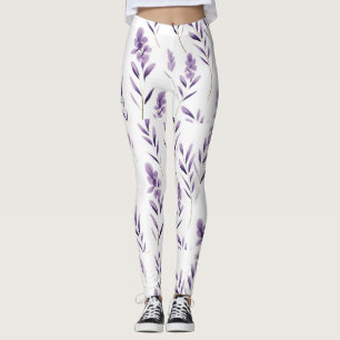 Leggings Lavender Flower Buves Thunder_Cove