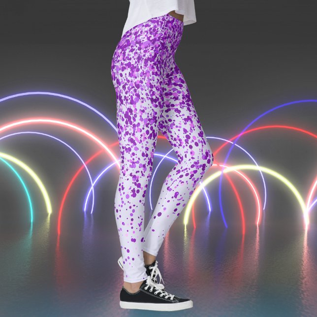 Leggings Lavener avec taches violettes Imprimer (Lavener with Purple Freckles Print Leggings)
