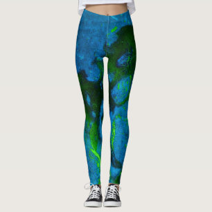 Leggings Le calcaire Abstrait dans les verts et les bleus A