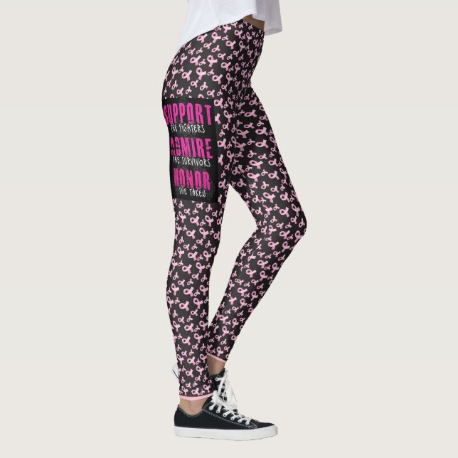 Leggings Le cancer du sein prend en charge les jambons noir (Droite)