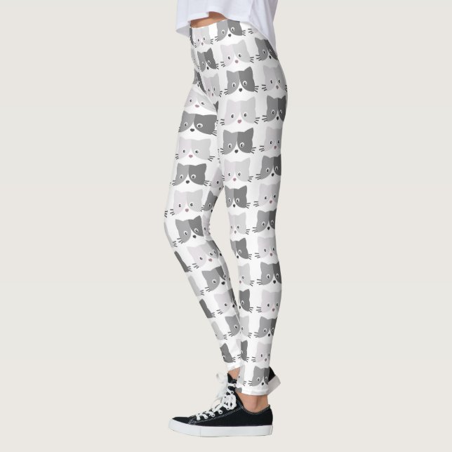 Leggings Le chat mignon fait face aux amoureux de les chats (Gauche)