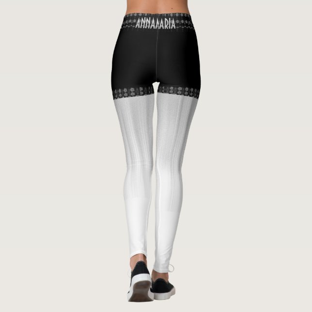 Leggings Le Chic Moderne LavishlyOn Monogramme Denim/Raccou (Dos)