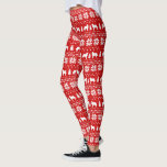 Leggings Le chien de montagne de Bernese silhouette le<br><div class="desc">Motif mignon de chandail de Noël rouge et blanc avec des silhouettes de chien de montagne de Bernese. Ces guêtres nordiques de Noël de Berner de style sont amusement et de fête pour une fête de vacances et confortables pour détendre à la maison avec vos animaux familiers. Un cadeau peu...</div>