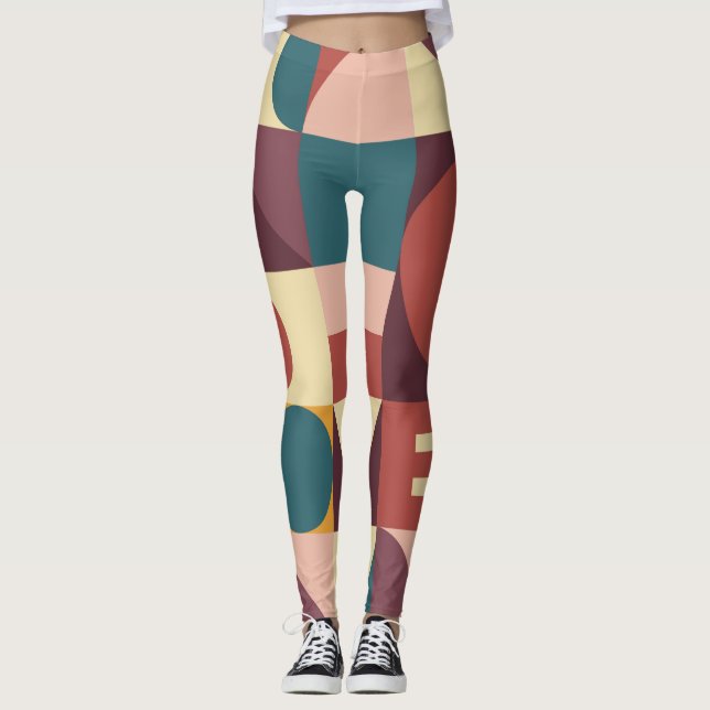 Leggings Le coeur de Valentine, arrière - plan abstrait. (Devant)