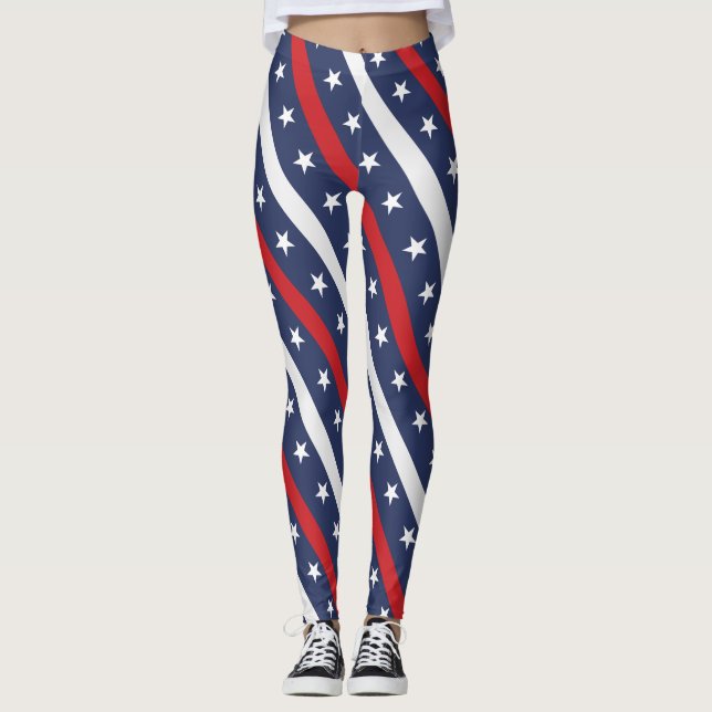 Leggings Le drapeau américain le plus patriotique | 4 Juill (Devant)