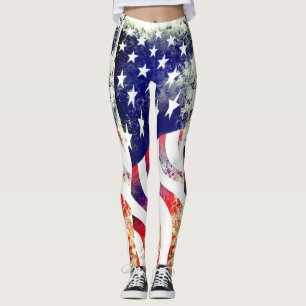 Leggings Le drapeau patriotique américain en détresse Gru