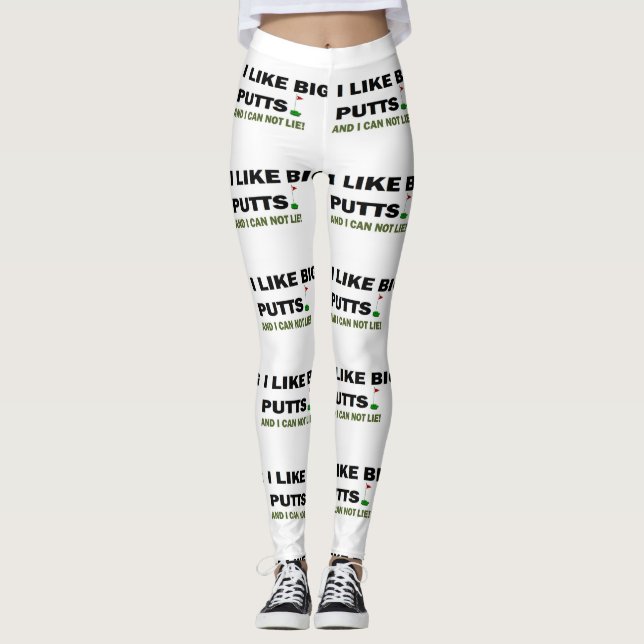 Leggings Le golf I aiment de grands putts et je ne peux pas (Devant)