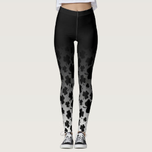 Leggings Le jour Ombre de St Patrick et le shamrock noir 2