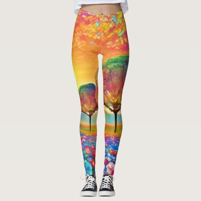 Leggings Le kaléidoscope de Sunset Nature (Devant)