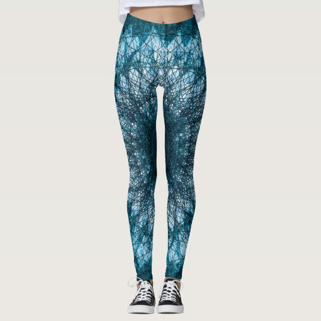 Leggings Le Mandala bleu indigo (Devant)