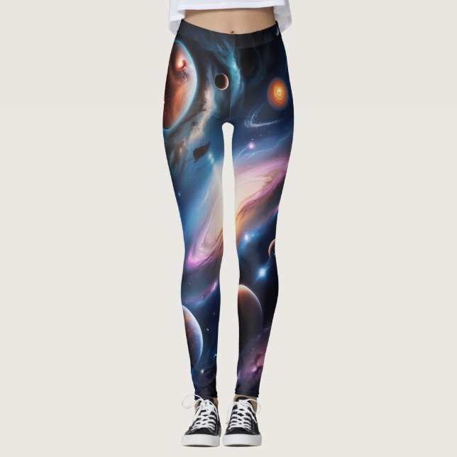 Leggings Le monde des planètes et des étoiles (Devant)