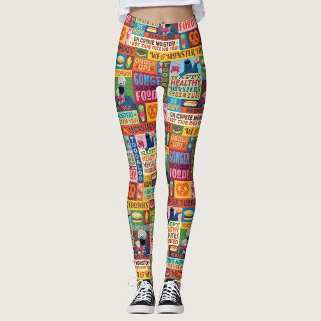 Leggings Le Motif de camion Foodie de Cookie Monster (Devant)