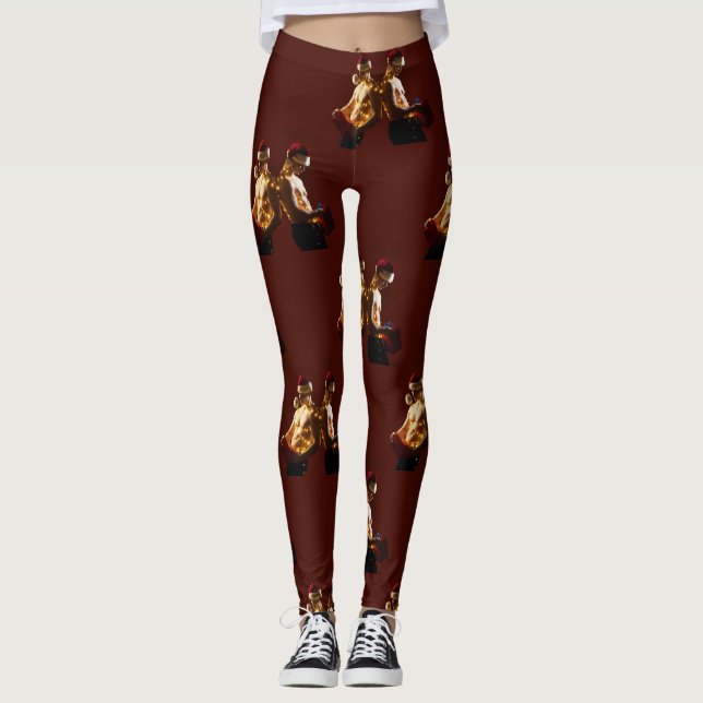 Leggings Le Noël dos à dos des hommes torse nu de SlipperyJ (Devant)
