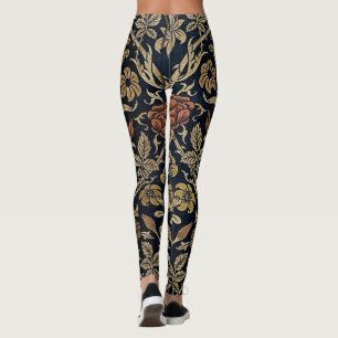 Leggings Le nouveau d'art, motif d'époque de belle, cru,