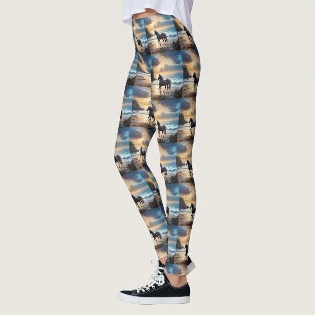 Leggings Le Palomino Horse Sur La Plage, (Gauche)