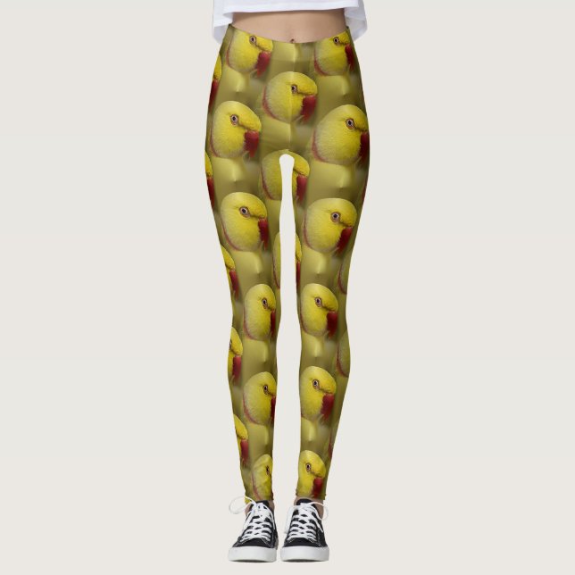 Leggings Le perroquet jaune vif de l'Indien Lutino Ringneck (Devant)