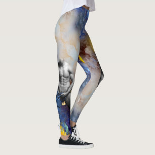 Leggings le physique d'homme musclé en nuances de gris de S